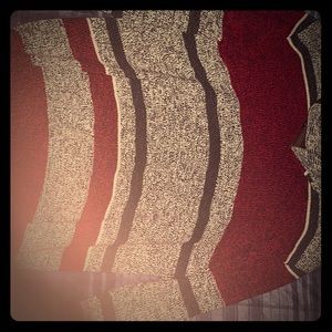 Red, White, and Gray Heavy Sweater